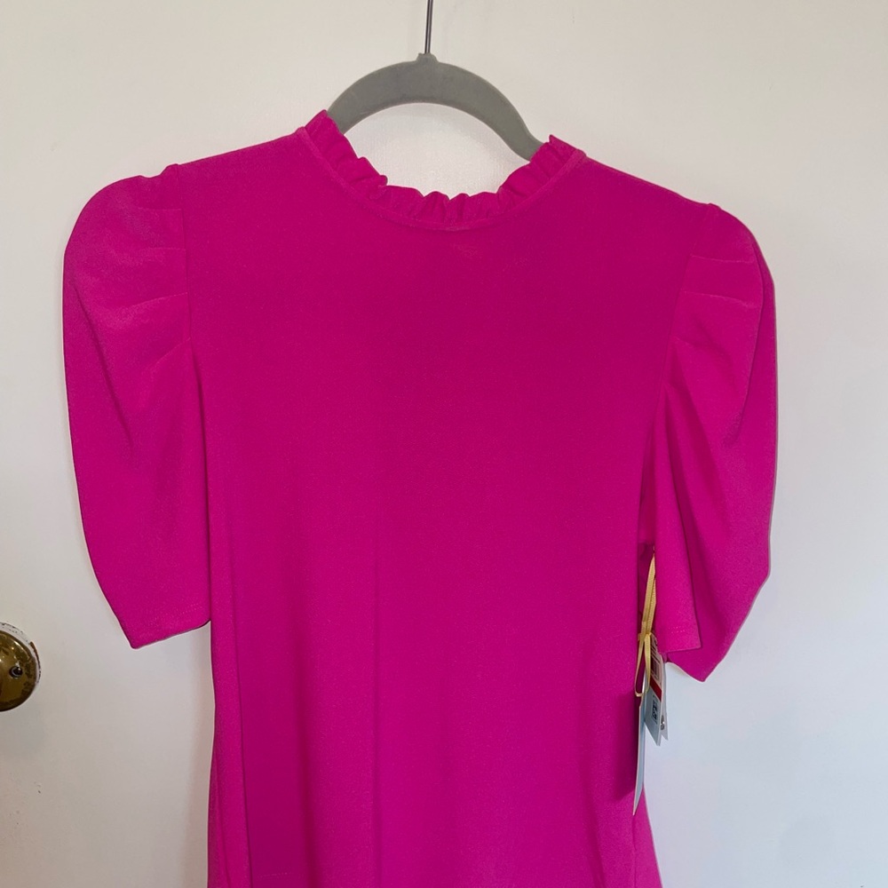 Vibrant Pink Puff Sleeve Blouse 🌸